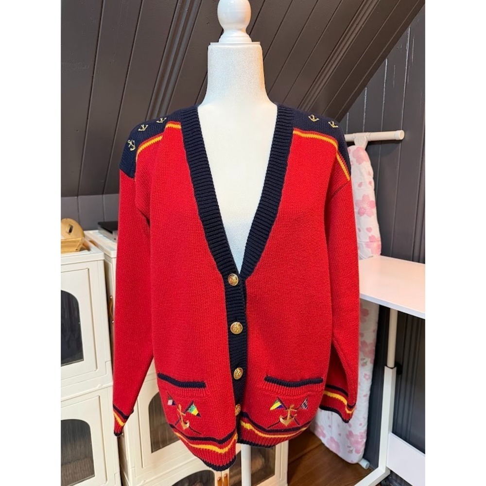Vintage Nautical Cardigan - Yacht Rock Party Ready ⚓️ by Essential Elements